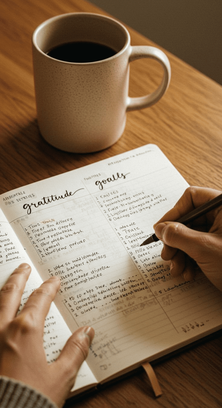 Home morning coffee journal a blissful start to your day