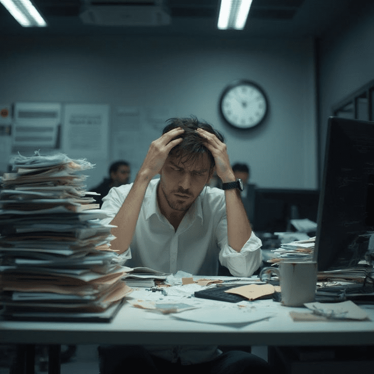 A professional workspace showing how to stay productive at work with planning, focus, and time management