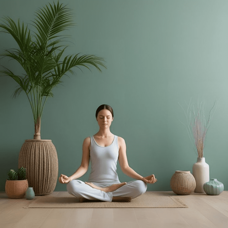 Personal growth motivation concept showing a person climbing stairs toward success and self-improvement goals