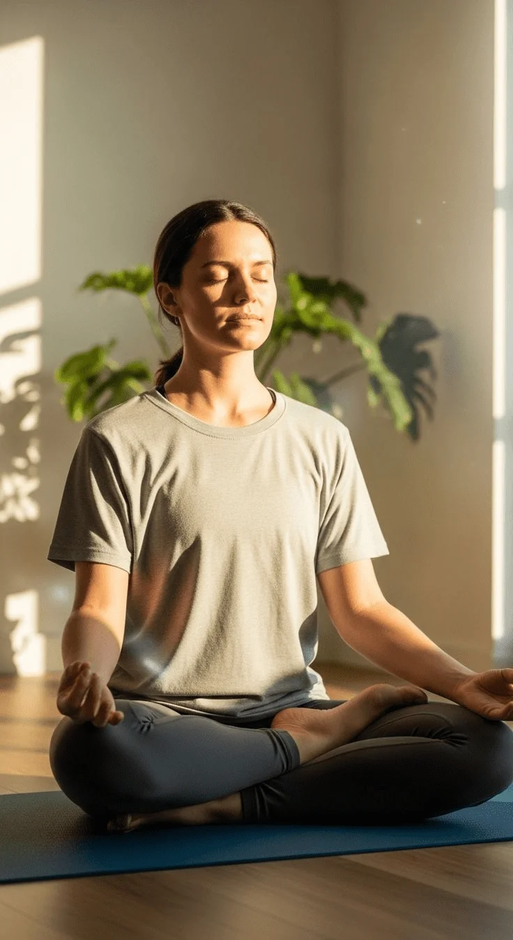 Self care tips blog concept showing relaxation, healthy habits, journaling, meditation, and personal wellness routine
